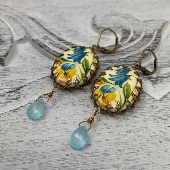 GLLBTPT Natural White Opal Earrings in Sterling Silver,925